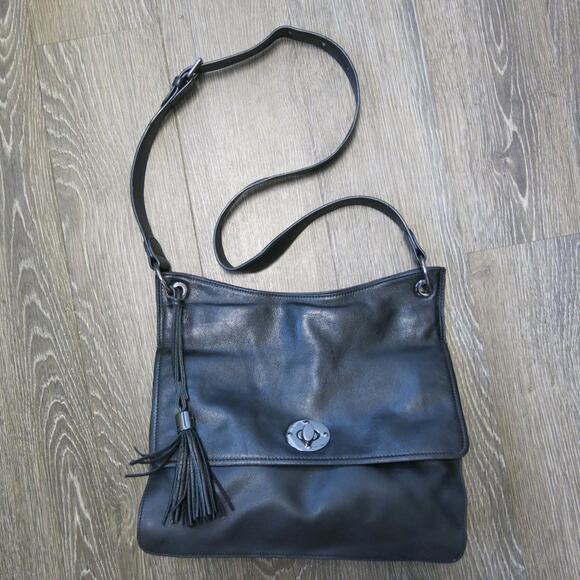 RACHEL Rachel Roy Handbags - RACHEL ROY Bag Shoulder/Crossbody Leather Tassel Outside Pocket Black